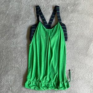 Lululemon Back on Track tank with built in sports bra; size 4; like new